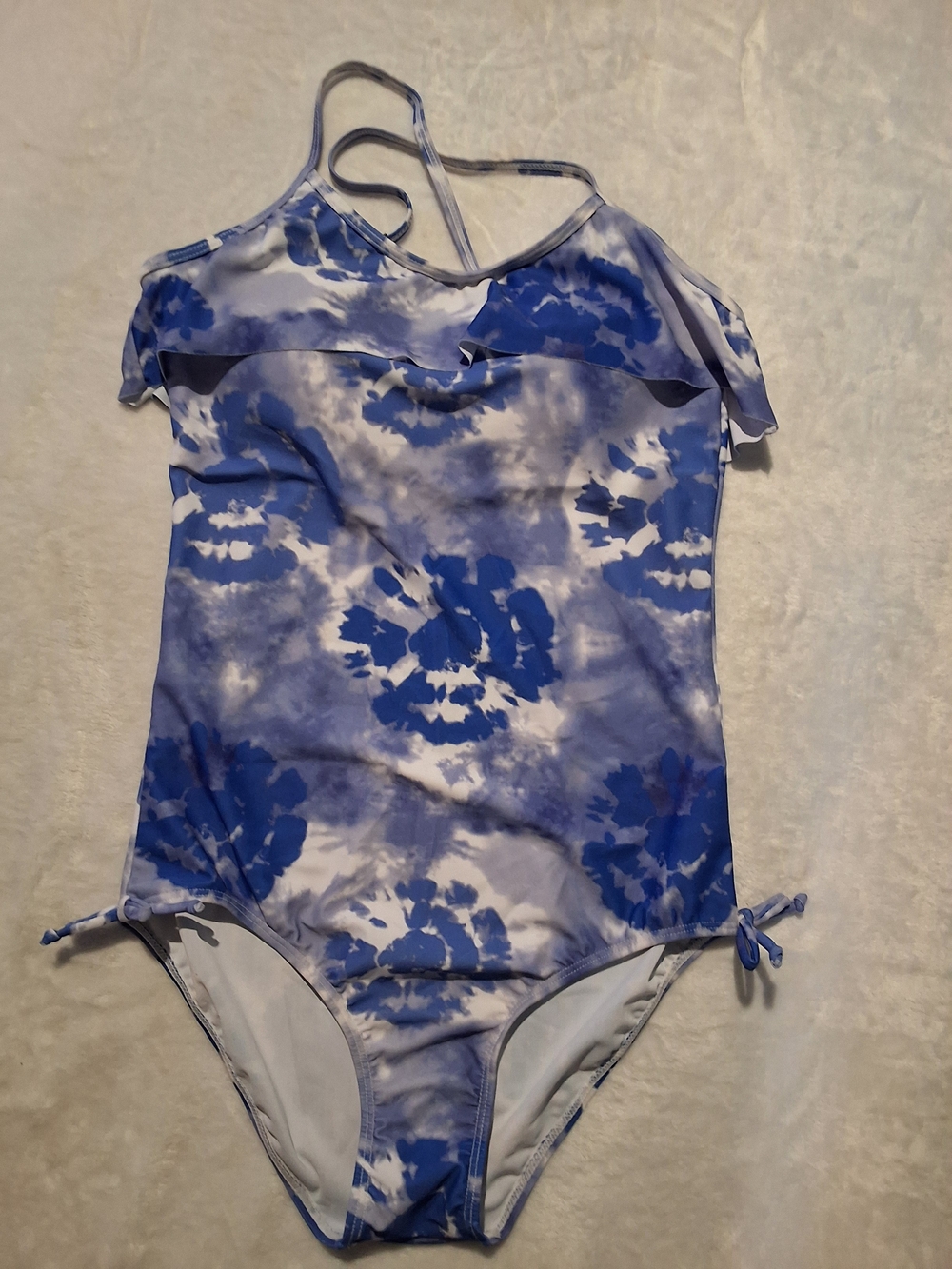 Blue Tie-Dye One-Piece Swimsuit